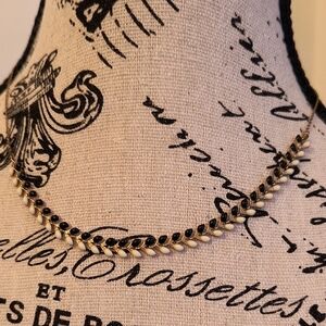 Elegant Reversible White And Black  On Gold Tone Chain